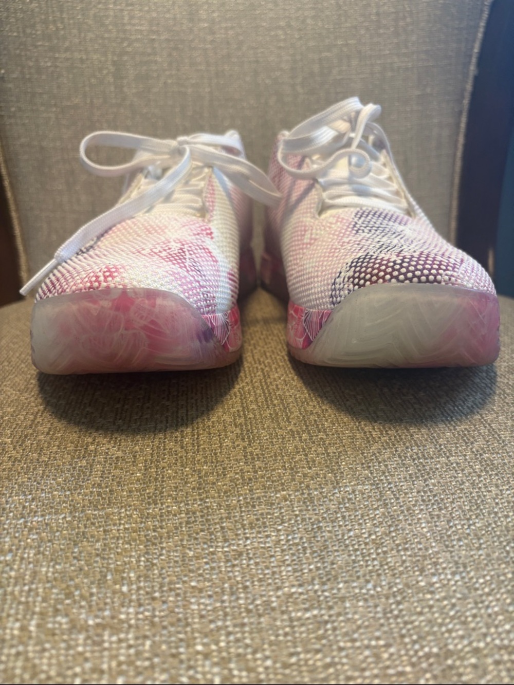 NOBULL Pink White Floral Athletic Shoes - Picture 3 of 8